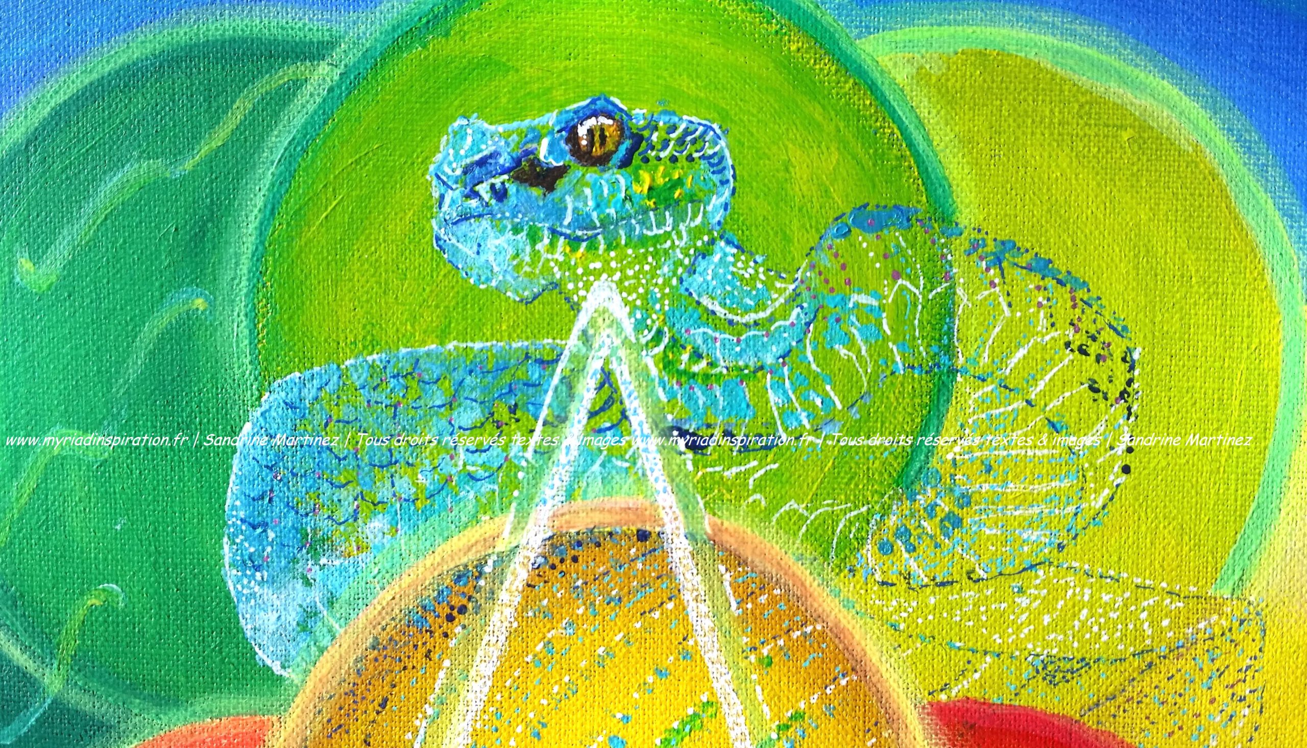 toile acrylique harmonie du foyer animal totem serpent Myriadinspiration