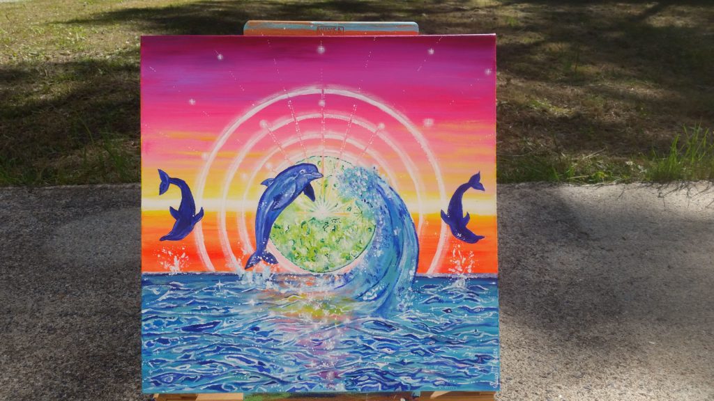 toile acrylique dauphin myriadinspiration