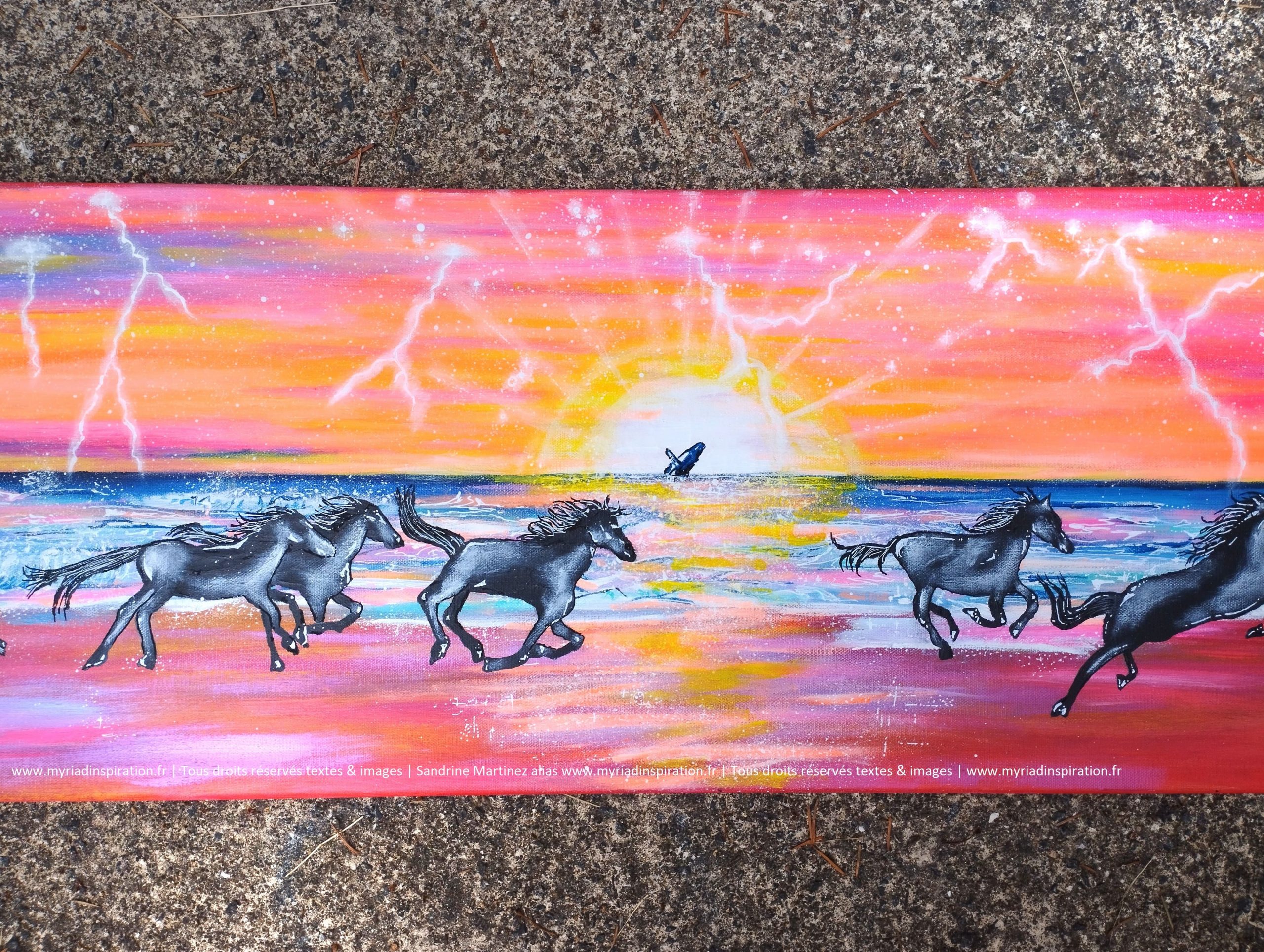 peinture intuitive toile acrylique cheval